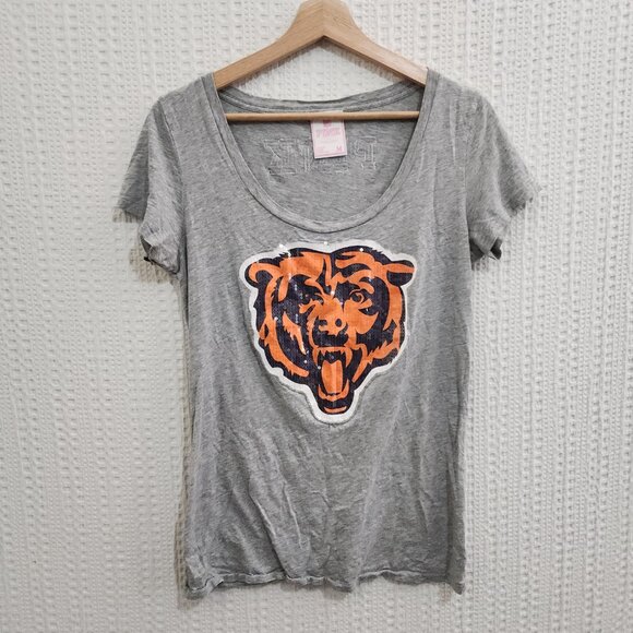 Victoria’s Secret Pink NFL Chicago Bears Team Sequin Tee T Shirt Medium - Picture 13 of 13
